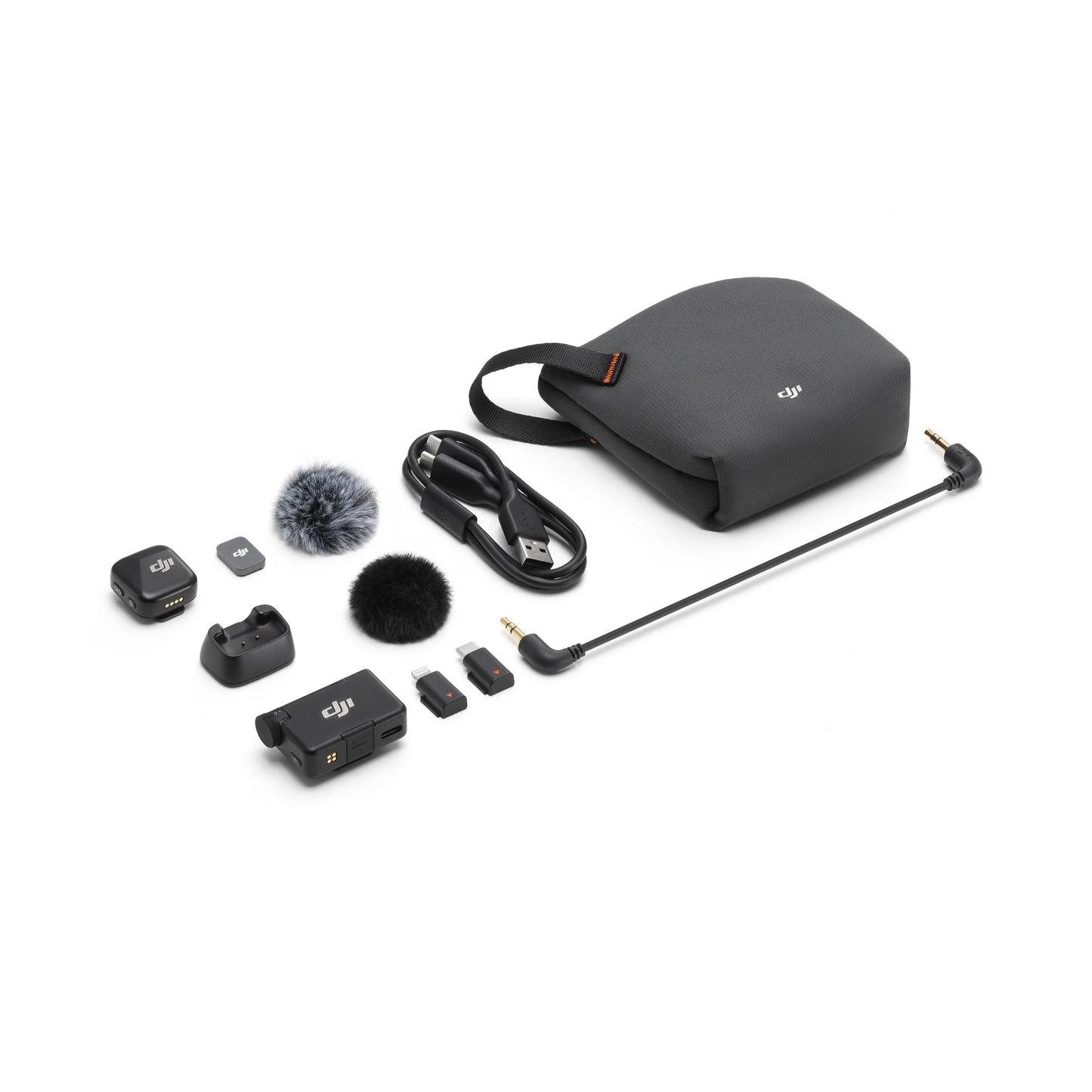 Wireless Microphone System with 48 Hour Battery Life Charging Case and Two Level Active Noise Cancelling