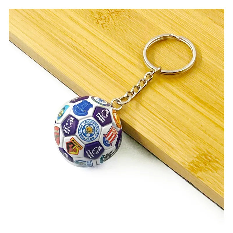 Football Club Soccer Ball Keychain Team Flag Pendant Fan Souvenir Bag Charm