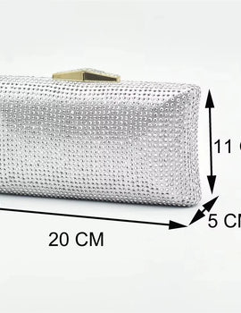 Silver Shoe and Bag Set for Party in Women Shoes and Bags Set for Women Italian African Women Wedding Shoes with Rhinestone