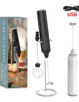 Electric Milk Frother USB Rechargeable Wireless Milk Foamer Coffee Whisk Mixer Egg Beater Mini Frother Handle Stirrer 3 Speeds