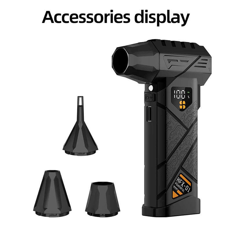 580000 RPM powerful turbo blower cordless dust collector high-speed brushless motor 380g blowing force with power bank function