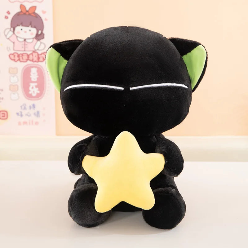 Kawaii Black Cat Plush Stuffed Doll Cloud Pillow Toy