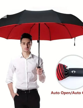 Automatic 10 Bones Sunny Umbrella, Windproof Sunny And Rainy Folding Umbrella