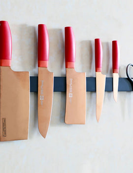 Knife Bar Strip Black Kitchen Knife Rack Scissors Utensil Storage Organizer Knife Holder Wall Mount Knife Stand