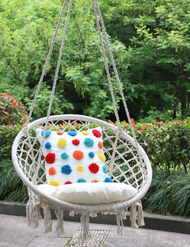 Outdoor Patio Garden Hammocks Hanging Hammock Swing Cotton Rope Chair Non-Iron Stand Indoor Camping Outdoor Furniture