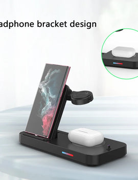 3 in 1Wireless Charger Stand Fast Charging Dock Station Type C For Watch Huawei iPhone 15 14 13 12 Pro Max Earbuds