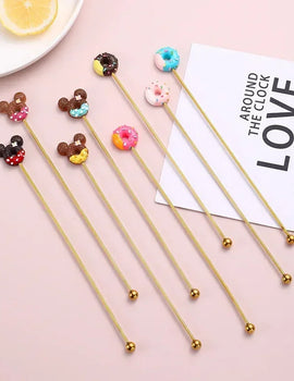 Creative Stainless Steel Cartoon Mixing Rod Long Handle Cocktail Stir Stick Coffee Juice Mixer Reusable Swizzle Stick Bar Tools