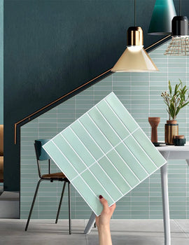 3D Decorative Wall Stickers, Self-adhesive Kitchen Green Tile Stickers, Water and Mold Resistant, Easy to DIY, 30cm x 30cm