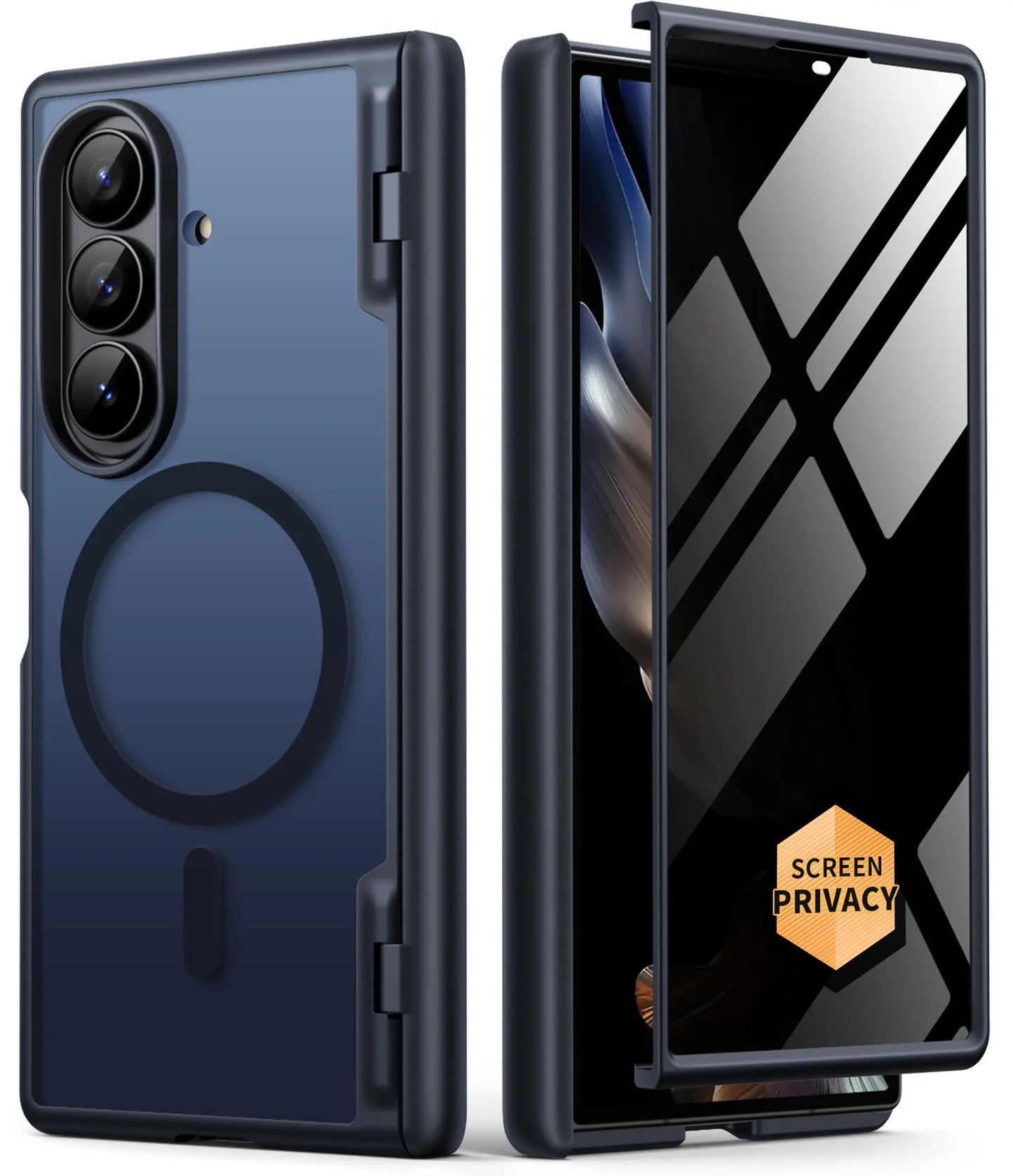 for Z Fold 7 Case with Privacy Screen Protector Full-Body Slim Coverage Hinge Protection Shockproof Phone Cover