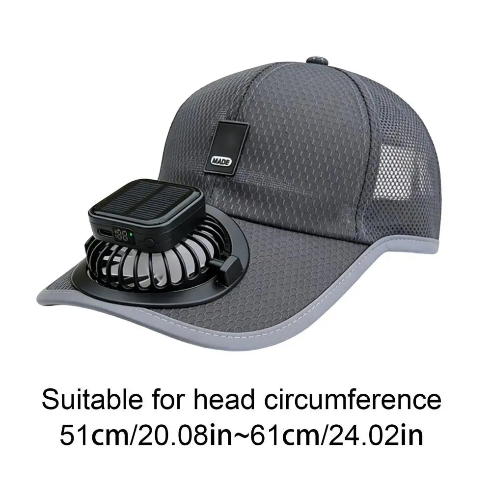 Wide Brim Solar Fan Hat With USB Charging
