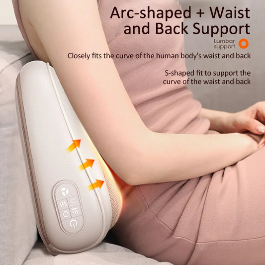 Neck Massage Pillow Cervical Massager Waist Back Shoulder Shiatsu Kneaded Multifunctional Hot Compress Relaxation Gift