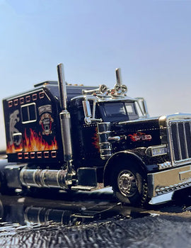 1/24 Alloy Trailer Truck Head Car Model Diecast Metal Container Truck Engineering Transport Vehicles Car Model Toy Gift