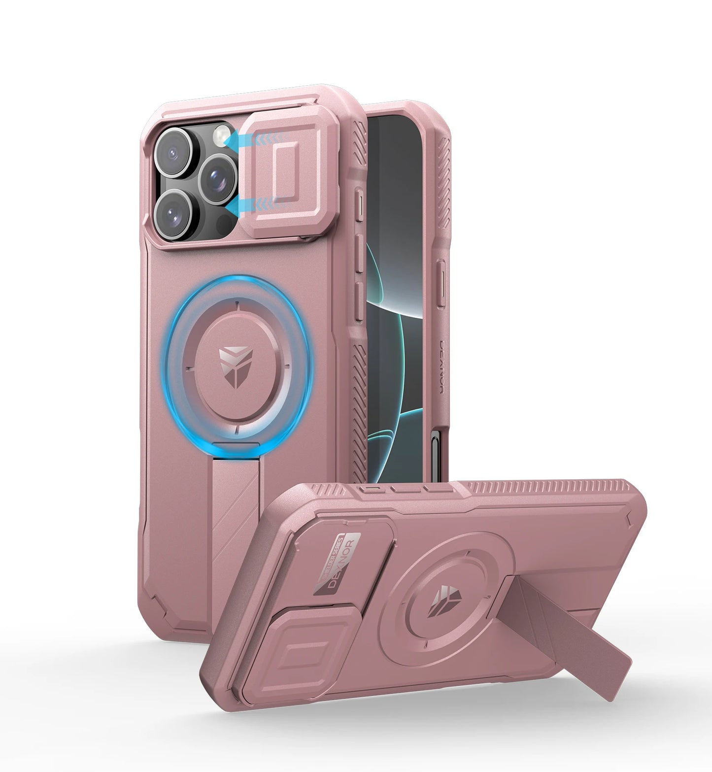 For iPhone 16 Pro Max Case with Slide Camera Cover & Adjustable Kickstand Rugged Shockproof Protective Heavy-Duty Bumper Cases