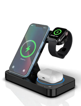 Portable Desktop Mobile Phone Wireless Charger Station 3In1 4 3 In One 3 In 1 Folding Megnetic Foldable 10W 15W Wireless Charger