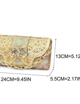 Rhinestone Shoes and Shoulder Bags Low-Heeled Shoes and The Same Style Envelope Bag Nigeria Shoes and Bag Set Italian