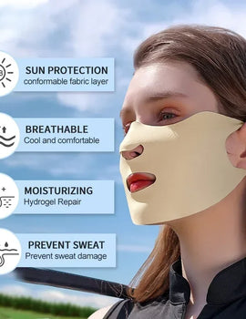 1PC Anti-uv UPF50+ Ice Silk Sunscreen Mask Traceless Summer Outdoor Sports Face Mask Breathable Exposed Mouth Nose Golf Mask