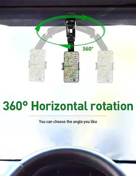 1080° Rotating Sun Visor Car Phone Holder Mount Cell Mobile Car Clip Bracket Stand Support in Car for iPhone Samsung Xiaomi