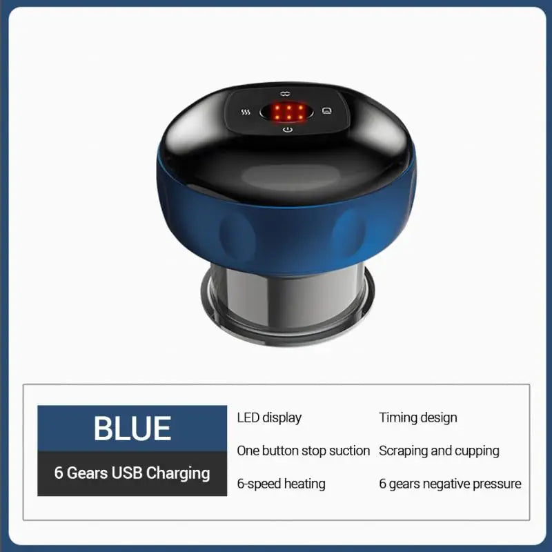 Body Cupping Scraping Massager Smart Electric Vacuum Cupping Red Light Heating Suction Cup Device for Body Back Neck Arm Massager