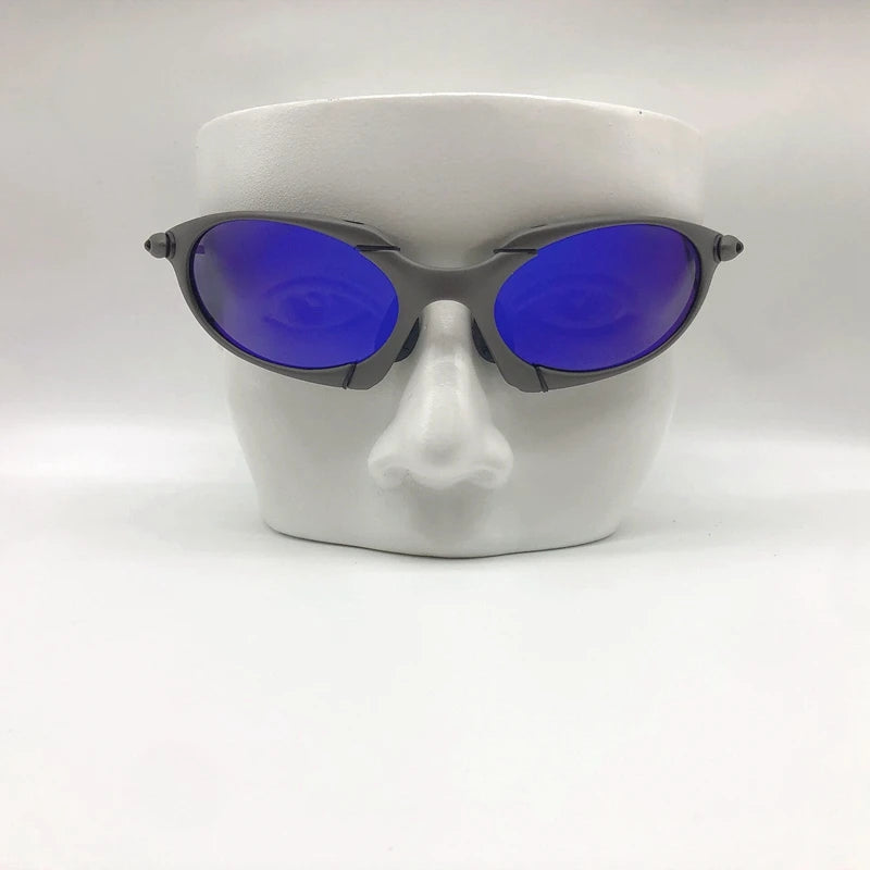 Polarized UV400 Road Bike Cycling Sunglasses – Gray Metal Frame Riding Fishing Eyewear