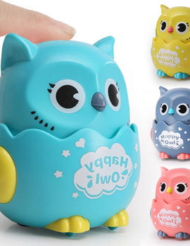 Owl Shaped Press Mechanical Sliding Toys Classic Wind Up Interactive Toys for Boys Girls Birthday Xmas Gift