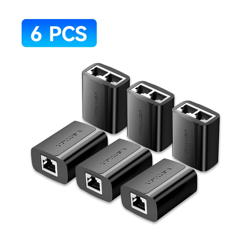 RJ45 Splitter Connector Adapter 1 to 2 Ways Ethernet Splitter Coupler Contact Modular Plug Connect Laptop Ethernet Cable