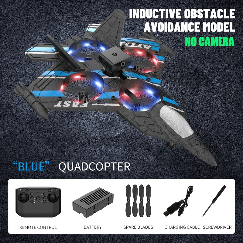 RC Plane with Camera Helicopter Remote Control Aircraft Obstacle Avoidance Fighter 2.4G Airplane EPP Foam Plane Toys