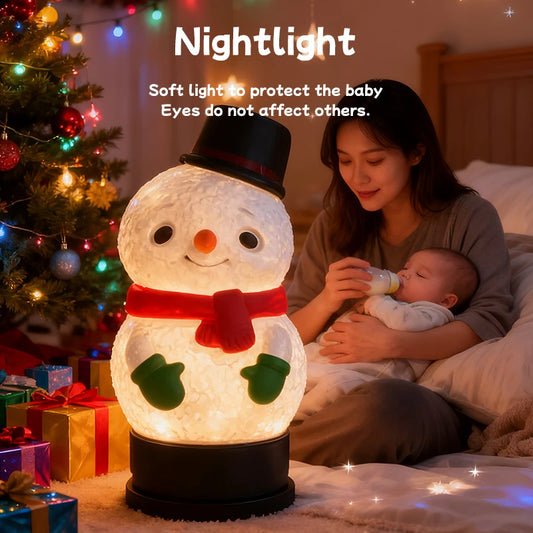 Outdoor Home Restaurant Snowman Atmosphere Night Light Christmas Decoration with Bluetooth V5.3 Speaker