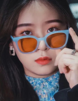 Square Cat-Eye Sunglasses Ladies 2022 Brown Small Red Book Travel Street Photography Sunglasses