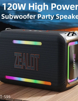 120W RGB Portable Bluetooth Speakers, Massive Bass Party Boombox IPX6 Waterproof Speaker Large, Loud Outdoor Speaker