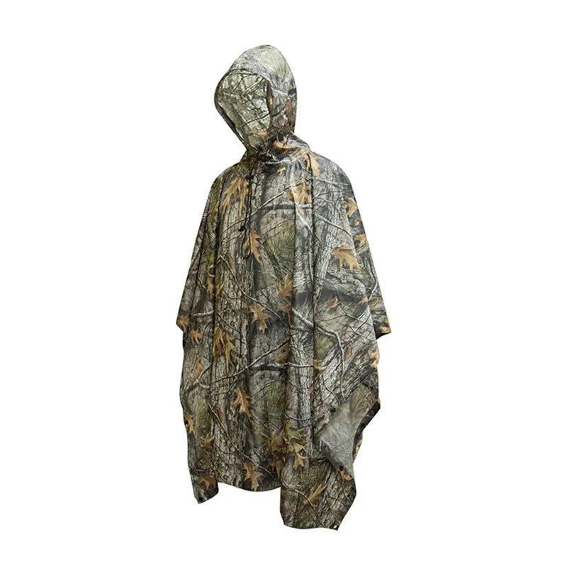 Camouflage Waterproof Folding Rain Poncho for Hiking and Camping