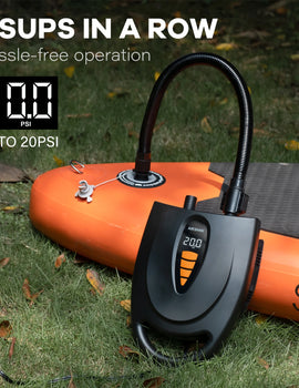 SUP Pump for Inflatable Boats Kayak 20PSI Dual Stage Corded Stand Up Paddle Board Surfing Board with Nozzles No Battery