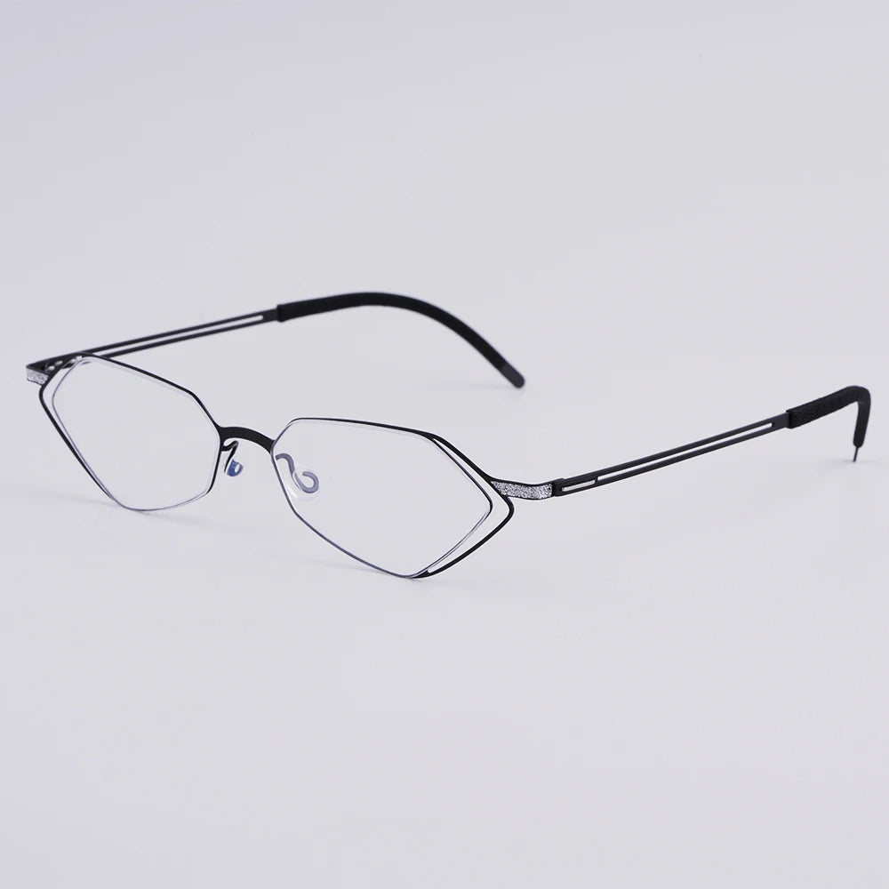 Diamond Shape Titanium Polygon Eyeglasses Frame