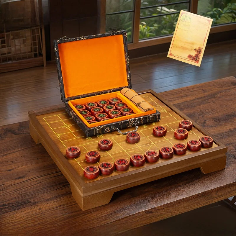 2 in 1 Wooden Chinese Chess & Go Board Game Set