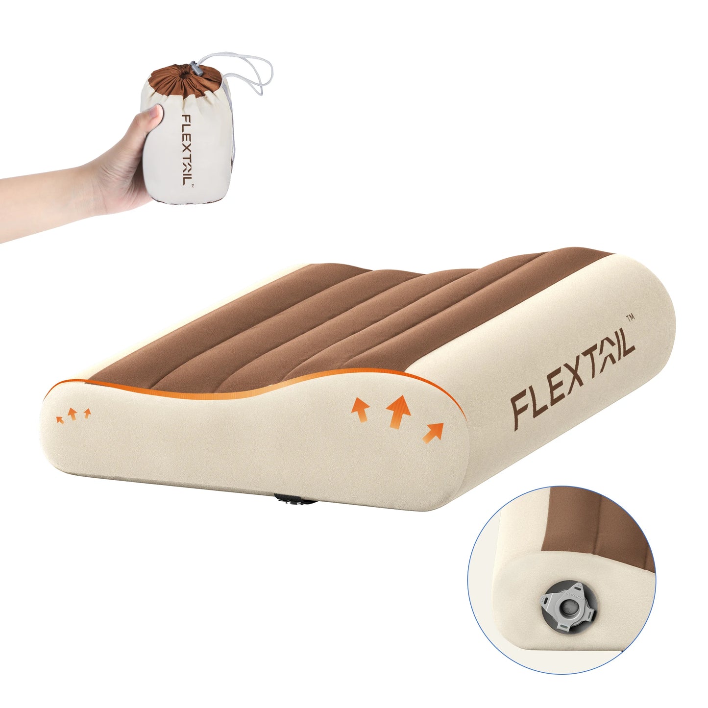 ZERO PILLOW - Ergonomic Inflatable Pillow with Dual Support for Travel and Home, Lightweight, Washable, Ultra-Quiet