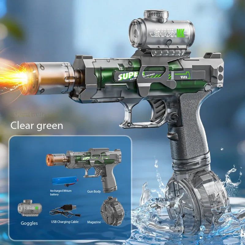 Electric Automatic Suction Water Gun Rechargeable Water Blaster for Outdoor Beach and Pool Activities