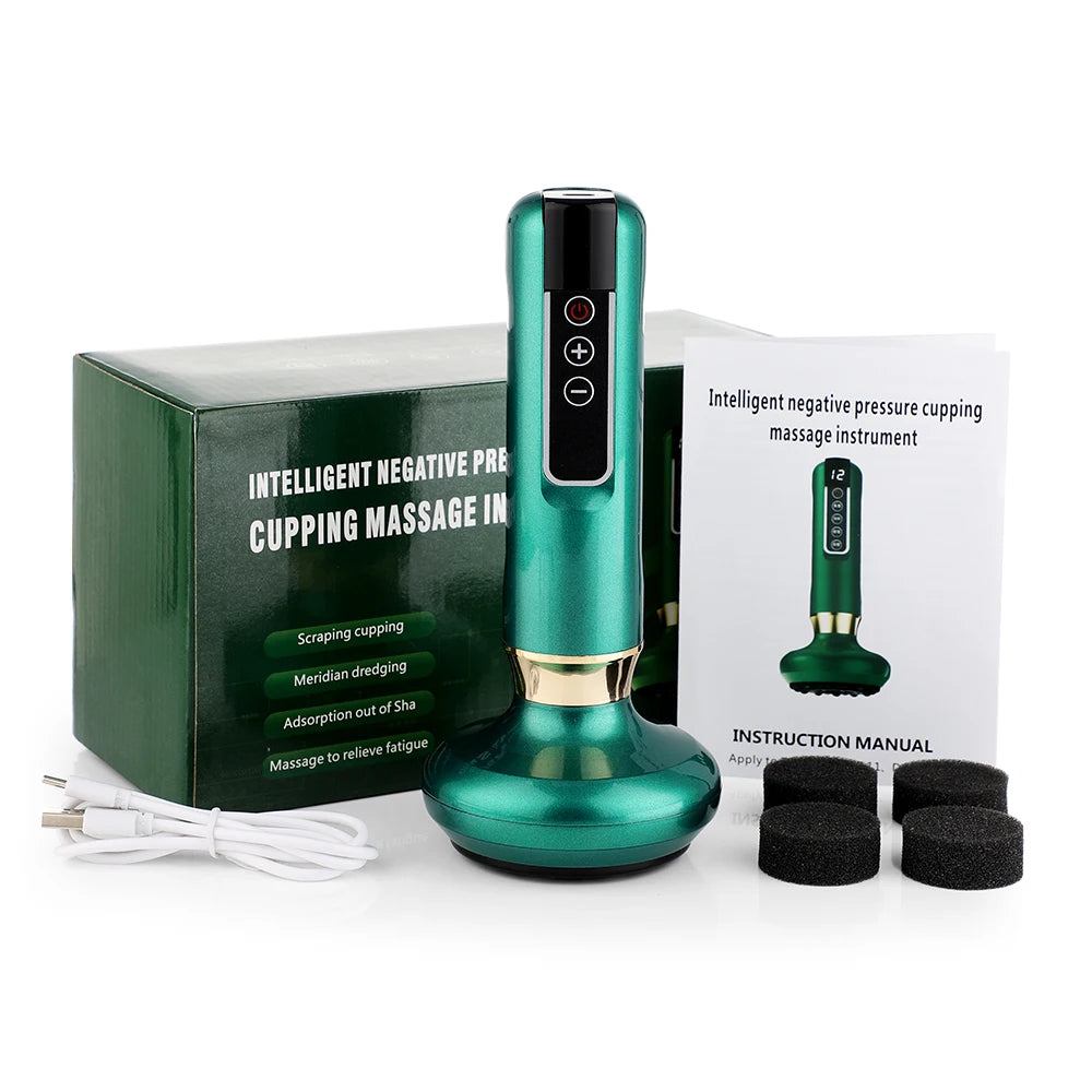 Electric Cupping Massager Vacuum Suction Cup GuaSha Anti Cellulite Beauty Health Scraping Infrared Heat Slimming Massage