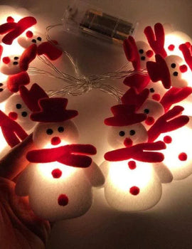 1.65m/3m LED Christmas Snowman String Lights Hristmas tree Decoration Plush Snowman Lamp Indoor Living room Party String Lamps