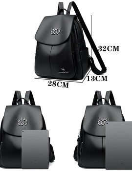 Backpack High Quality Leather Large Capacity Shoulder Bag Travel Backpack