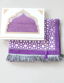 Islamic Prayer Rug with Tasbih Beads Ramadan Eid Gift Set Premium Prayer Mat in Gift Bag or Box Ideal for Muslim Men Women