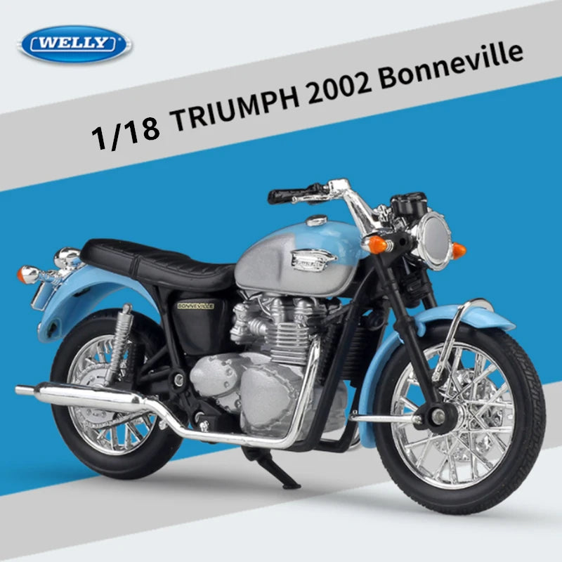 Diecast Triumph Bonneville 2002 Motorcycle Model 1 to 18 Scale