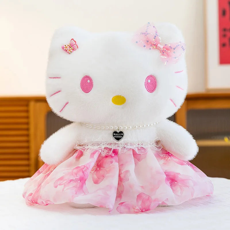 Cute Blue Pink Cat Character Plush Stuffed Doll Toy