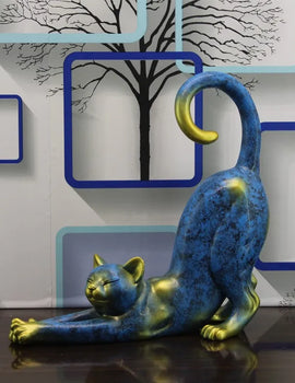 Creative Lazy Cat Figurines Modern Status Abstract Resin Crafts Room Home Decoration Wedding Gifts Cute Ornaments Art Decor