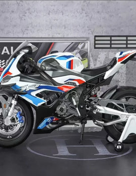 1:9 BMW S1000RR 2024 Alloy Die Cast Motorcycle Model Vehicle Collection Sound and Light Off Road Autocycle Toys Car