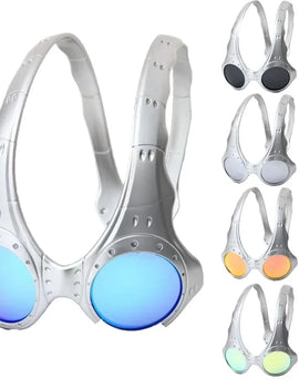 Mars Alien Quirky Glasses Trendy Personalized Round Party Cosplay Sports Cycling Glasses Uv400 Sunglasses Fishing Goggles