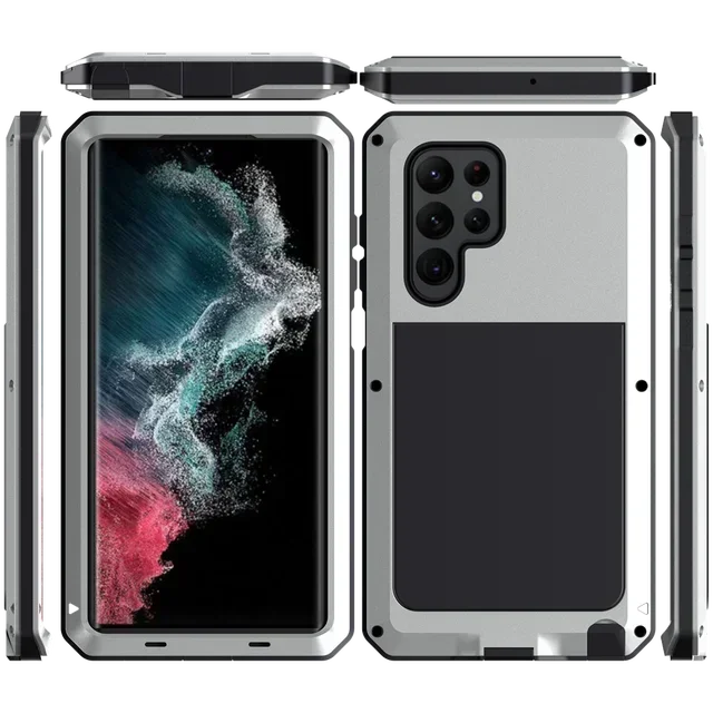 Heavy Duty Doom Armor Metal Case for Samsung Galaxy S26 / S25 / S24 Ultra / Plus / Note 20 Ultra – Aluminum Shockproof Tough Cover