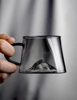 250ml 3D Mountains Heat Resistant Glass Tea Cup with Handle Water Milk Coffee Cup Kung Fu Tea Set Drinkware