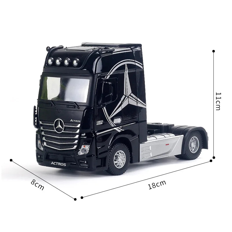 1/36 Alloy Container Trailer Truck Head Car Model Toy Diecast Metal Engineering Transport Vehicle Model Cars for ren Gifts