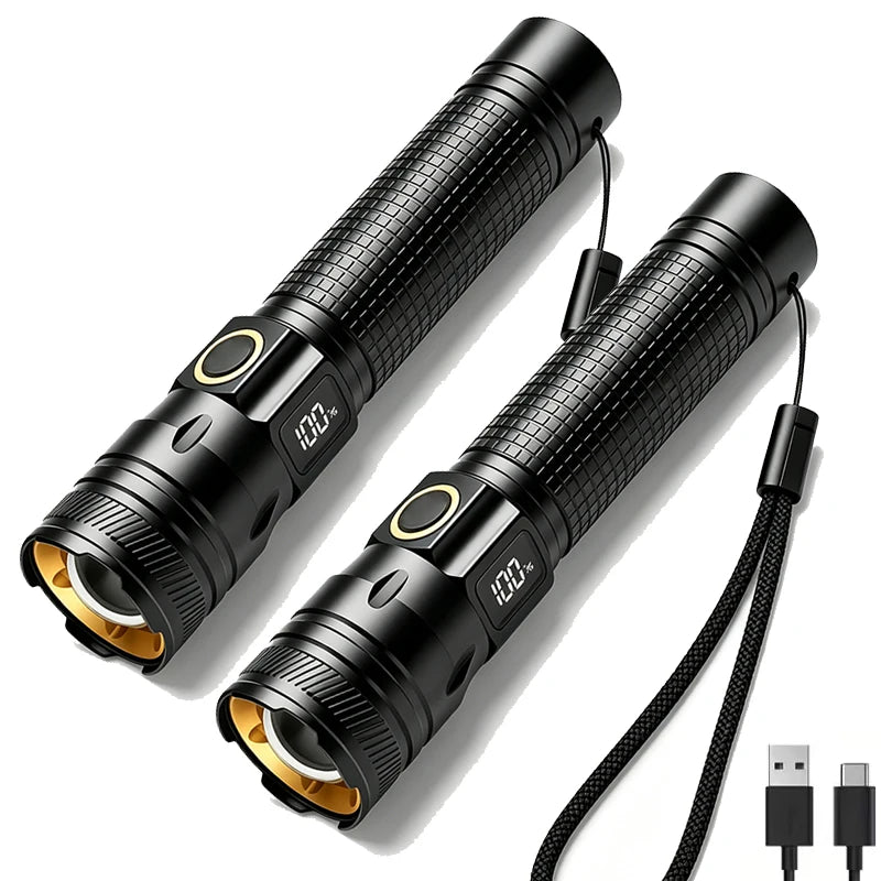 USB Rechargeable LED Headlamp With Motion Sensor Zoom And Power Display
