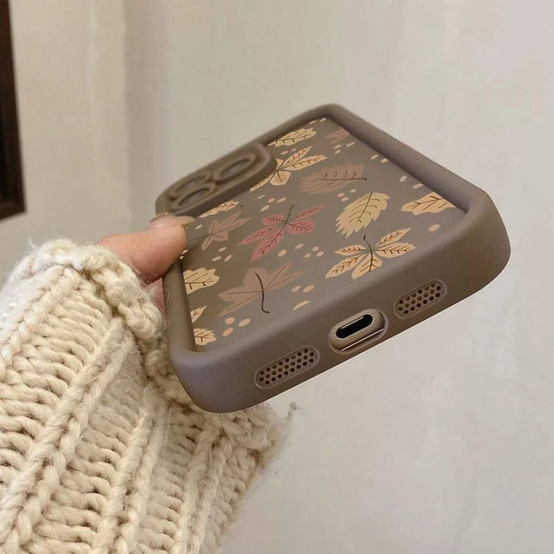 Floral Pattern Protective Camera Lens Phone Case For iPhone 17 16 14 15 Pro Max Air 16E Cover
