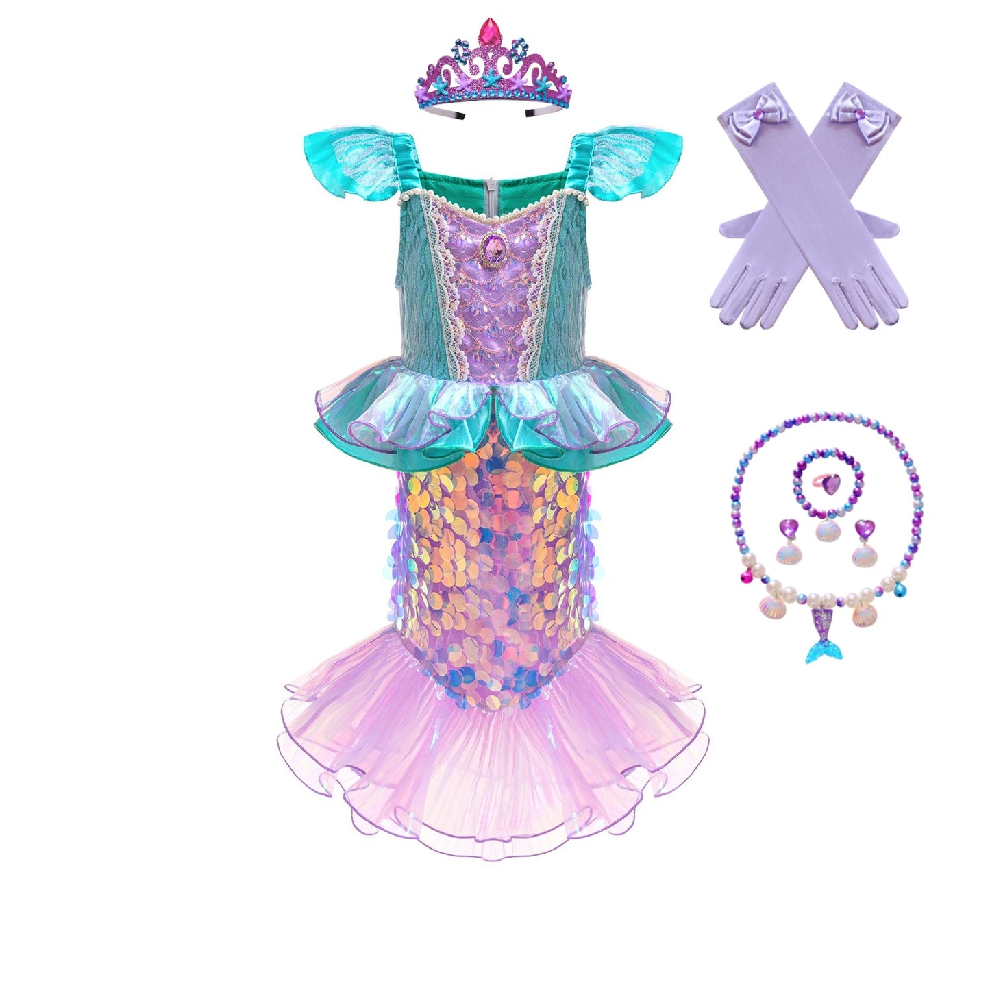 New Girl Dresses Princess Costume Kids Mermaid Cosplay Costume Kids Carnival Birthday Party Prom Costume Party Dresses For girls